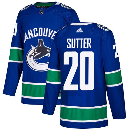 Adidas Men Vancouver Canucks #20 Brandon Sutter Blue Home Authentic Stitched NHL Jersey